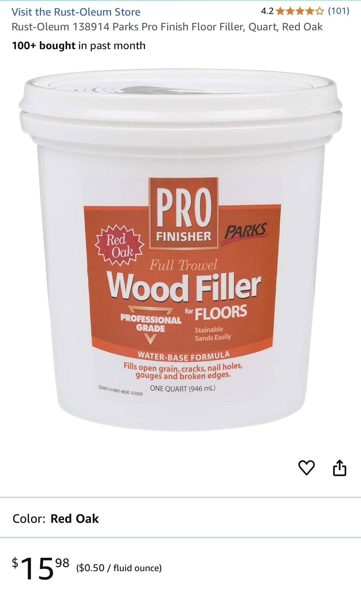 Pro Finisher-Full Trowel Wood Filler for Floors