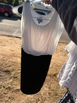 White and black dress