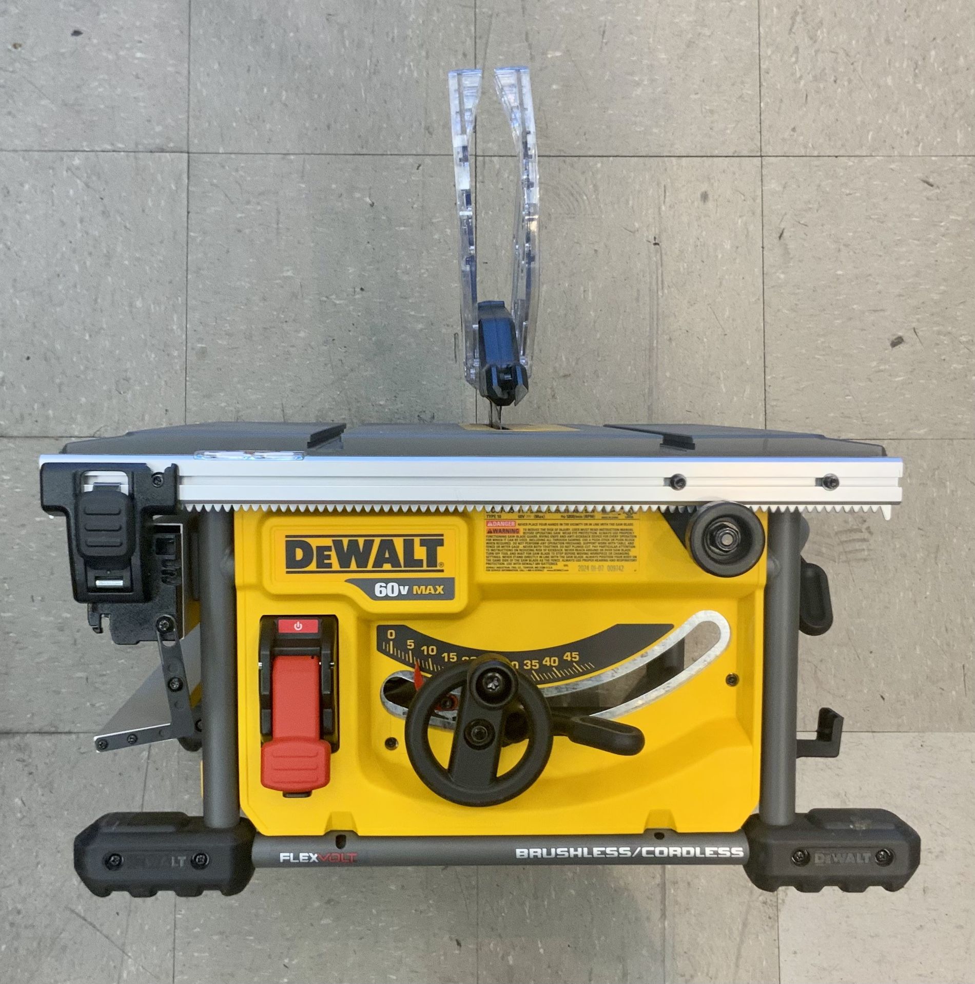New Dewalt 60v Flexvolt Brushless 8 1/4 Inch Table Saw DCS7485 Tool Cordless Framing Trim Sheet Cut Wood plywood Saw Blade Metal Construction