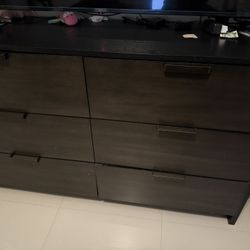 Black And Brown Wooden Dressed 