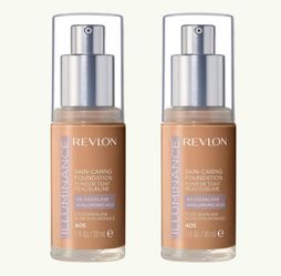 2 Pieces Of Revlon Illuminance Skin-Caring Foundation - 1 fl oz- Hazel -405