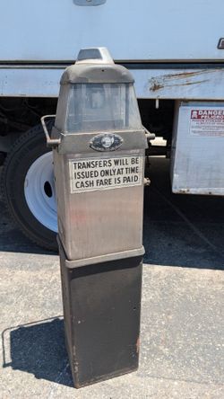 Vintage bus fare meter Model K25M transit fare box Johnson Box Company authentic city collection meters automobilia garage man cave decoration