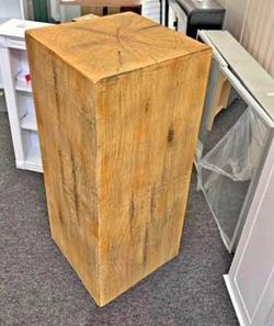 New Wood Look Square Column End Table Decor Tall End Table