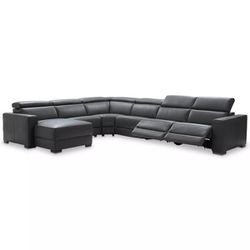 Corner  6-pc Leather Sectional Sofa/couch