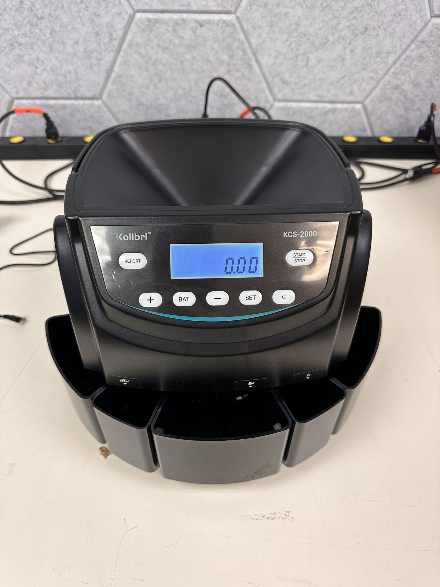 Kolibri KCS-2000 Professional USD Coin Counter, Sorter and Wrapper/Roller, Up to 300 Coins/min, LED Display with Full Report, Batch Feature – Included