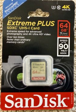 SanDisk Extreme Plus SDXC UHS-I 64GB Card