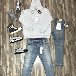 Lanvin With Bape Hoodie And Purple Label Jeans Brand New With Box