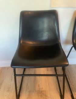 Chairs leather navy blue looks black