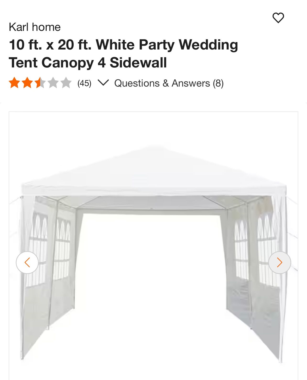 10 FT. X 10 FT. WHITE PARTY WEDDING