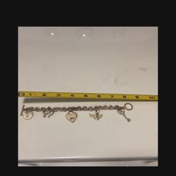 American Eagle Outfitters Charm Toggle Bracelet Silver Tone Metal
