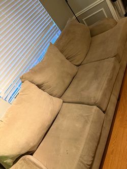 2 pc Beige Microfiber Sofas