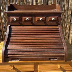 Vintage hardwood desktop shelf $10
