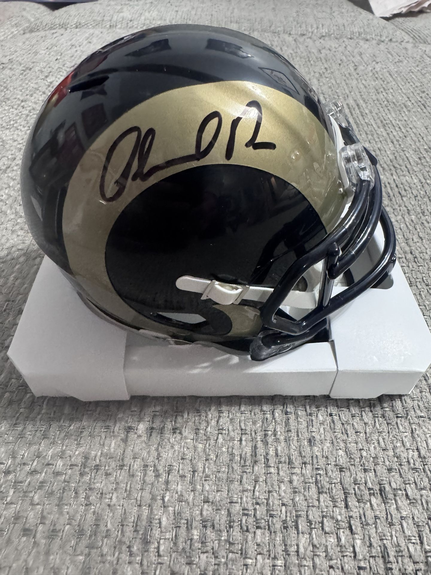 Orlando Pace Signed Autograph St. Louis Rams Throwback Mini Helmet -Metabila Coa
