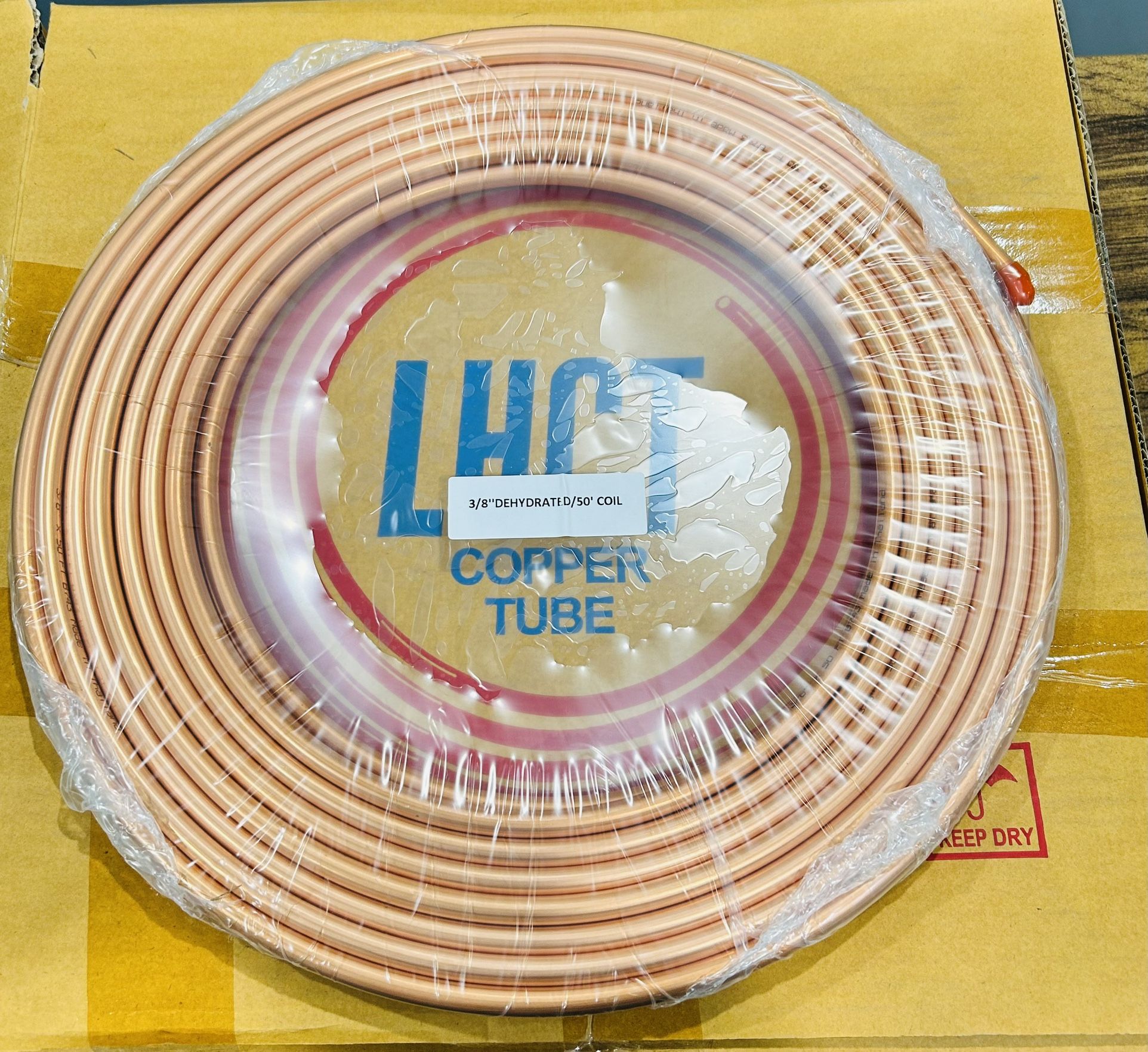 3/8” O.D. Soft  Refrigeration Copper Rolls 50 ft.  (6 PK)