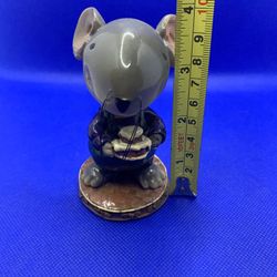 Beautiful Porcelain Mouse Bobblehead 4” Figurine