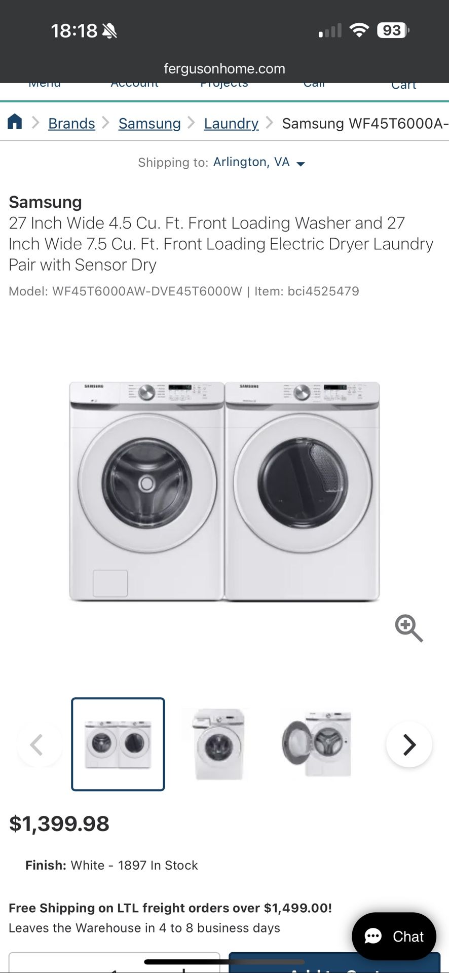 Samsung Washer And Electric Dryer