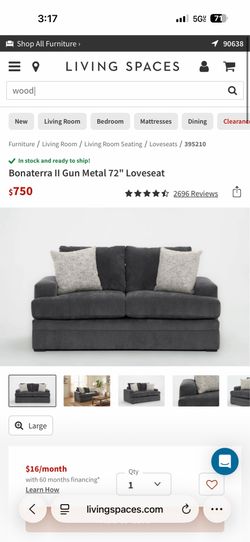 Living spaces couch and matching ottoman FOR SALE!!!!