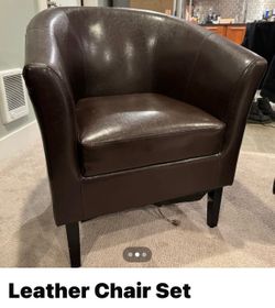 Two leather chair set
