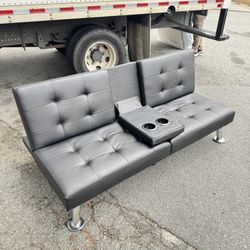 Leather Futon Sofa Bed