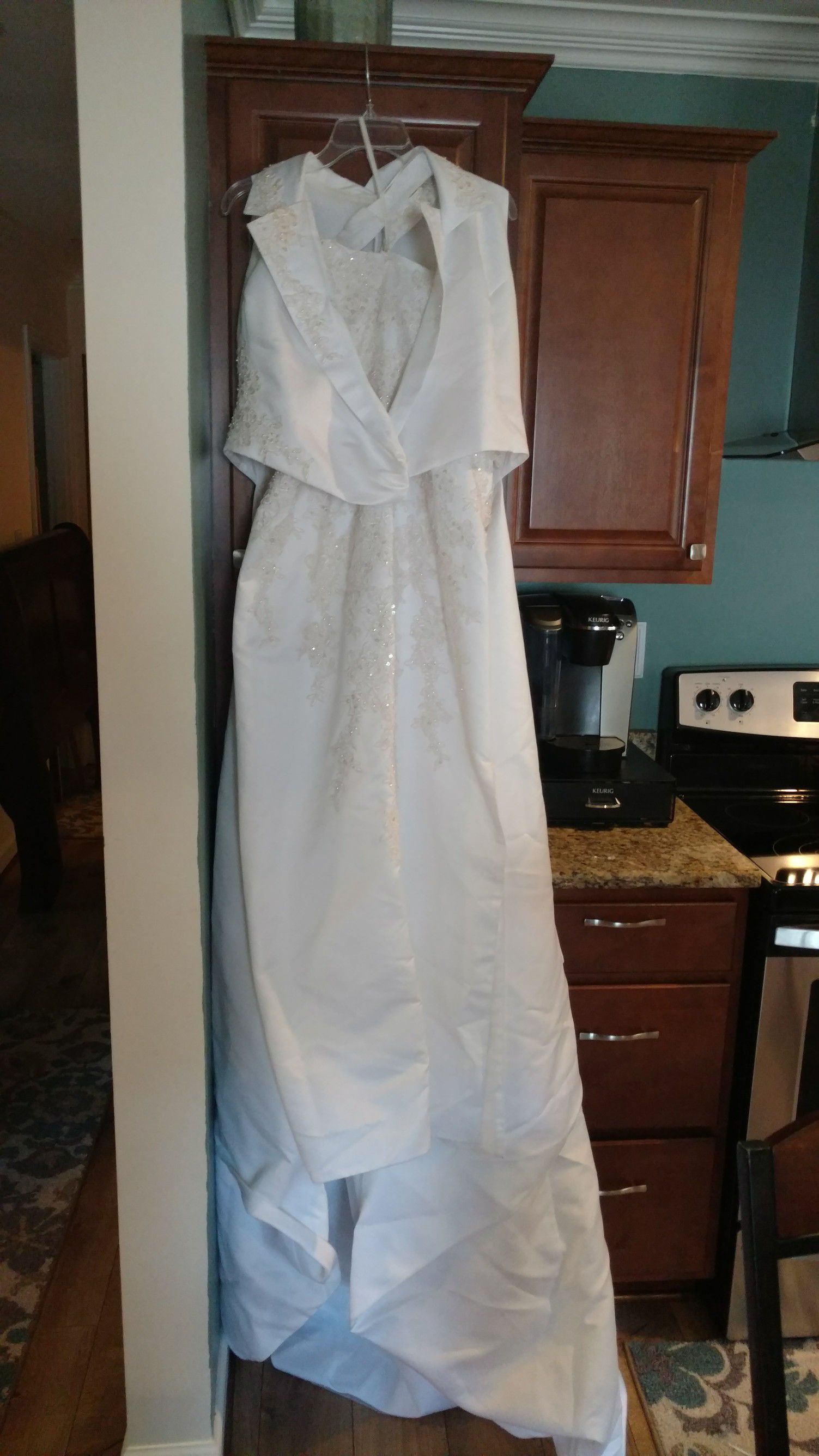 Size 14 Tuxedo Style Wedding Dress