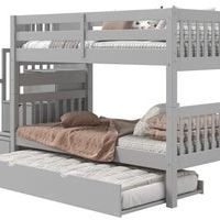 Bunk Bed With Trundle And Wide Stairs