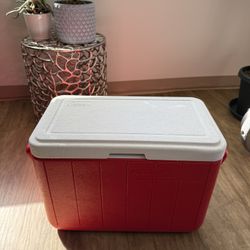 Vintage Coleman Cooler Model 5277 Red/White