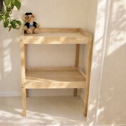 Solid Wood Two-Tier Shelf Table