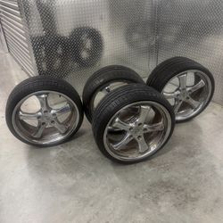 20" Staggered Victor Equipment Chrome Wheels & Tires – Fits Porsche