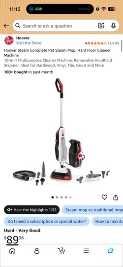 Hoover steam mop and handheld - 10 in 1