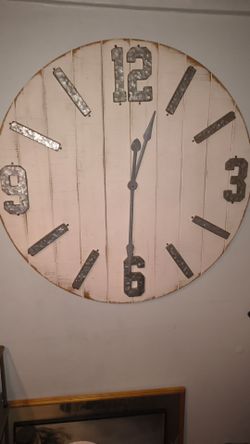 Large Farmhouse Wooden Wall Clock