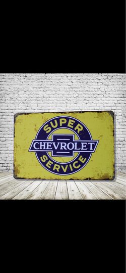 Chevrolet Vintage Style Antique Collectible Tin Metal Sign Wall Decor
