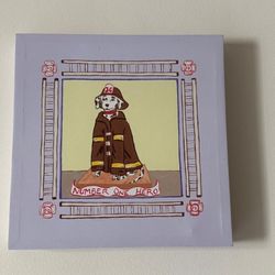 Kids Canvas Dalmation Wall Hanging 16" X 16" Boys Room Firetruck Decor