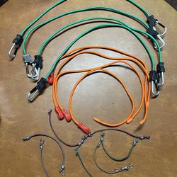 Lot of 15 Assorted Heavy Duty Bungee Cords with Hooks