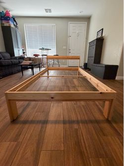 IKEA Neiden Twin Bed Frame with Leroy Slatted Bed Base