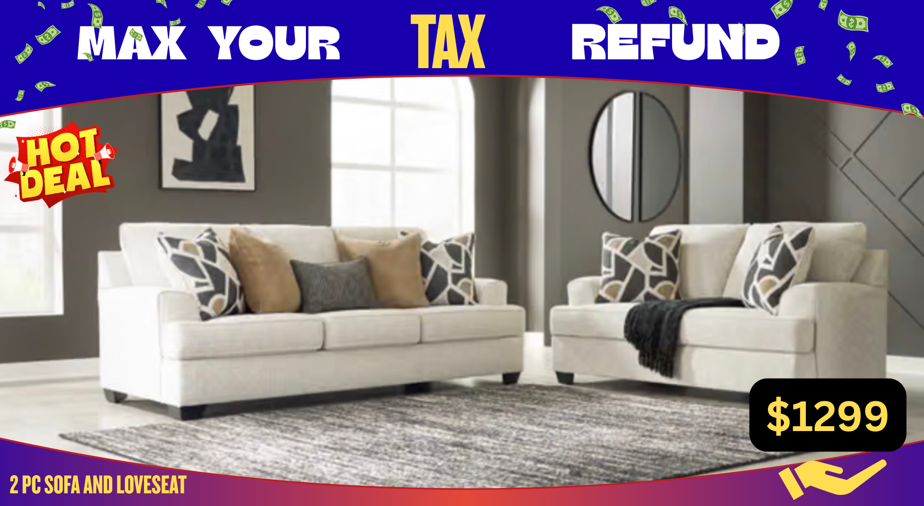 2 PC SOFA AND LOVESEAT