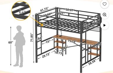 Loft Twin Bed with Desk