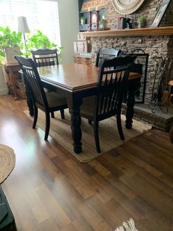 Dining set, black, farmhouse style