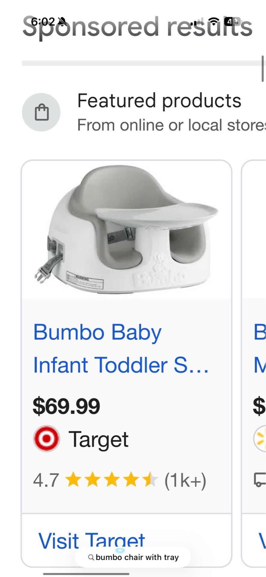 Bumbo baby chair