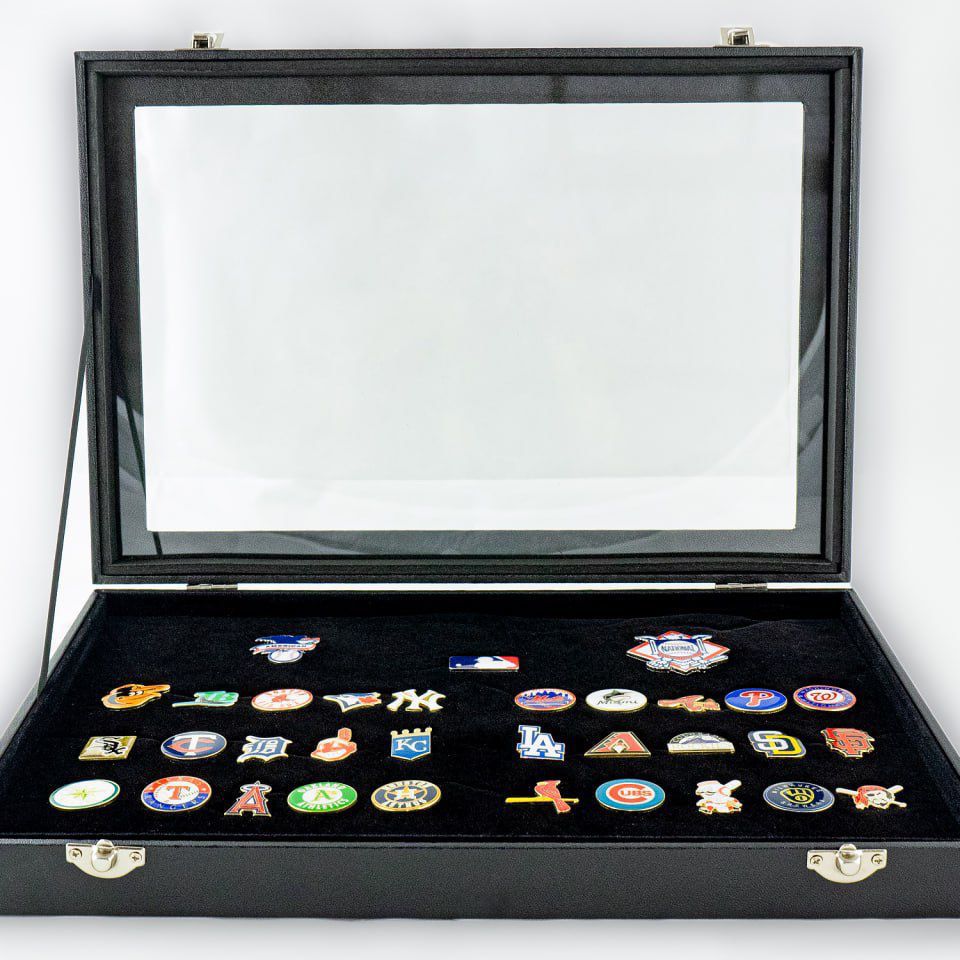  PinMe! MLB Baseball Lapel Pins Collection with Glass Display and Stylish Black Box – The Ultimate Gift for Baseball Enthusiasts