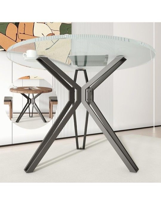 28" Metal Table Base, Modern Pedestal Dining Table Legs with Suction Cups, Metal Modern Coffee
