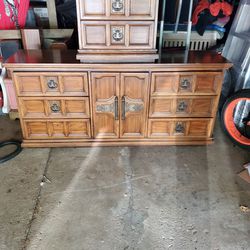 Antique Dresser And Side Table 