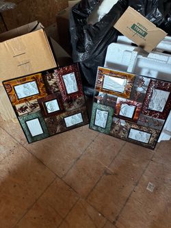 Two metal picture frames