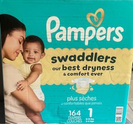 Pampers Swaddlers Size 1 Diapers 164 Count