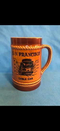 Vintage San Francisco Souvenir Beer Stein Mug – Cable Car MCM Ceramic