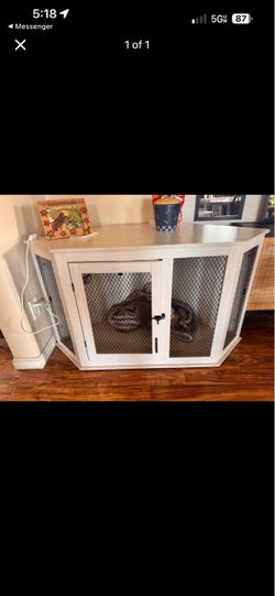 Corner Dog Crate Furniture Cabinet