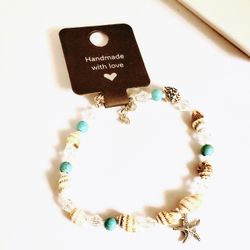 Seashell  & Turquoise Besd Bracelet