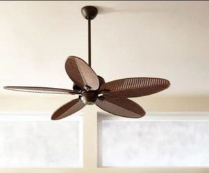 Cruise 52 in. Indoor/Outdoor Roman Bronze Ceiling Fan with American Walnut Palm Leaf Blades