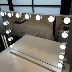 Hollywood Vanity Mirror w/ LED Lights (3 Colors) - Like New! 