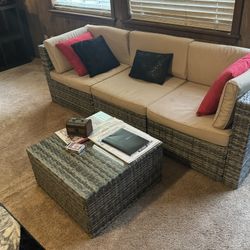 Excellent Cond. Wicker Patio Set 4 Piece. $75.00 Obo