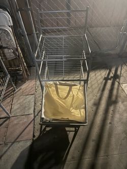 Metal Wire Shelving Unit with Laundry Bag